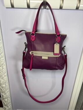 Coach Daisy Spectator Leather Mia Purple Magenta Colourblock Chic Crossbody Bag